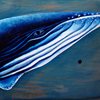 <b>Famille baleine</b><br/>Acrylique sur planche de skate<br/>Grande planche de 8,5 X 12 pouces<br/>Petite planche de 6 x 20 pouces<br/>Juillet 2013